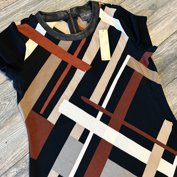 Chico’s Travelers Graphic Printed Midi Dress Size 0 Nwt’s 109$ - Picture 4 of 12